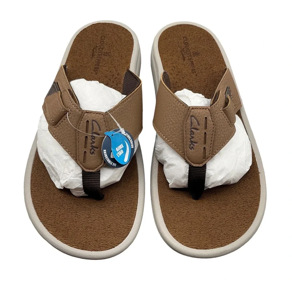 Clarks Cloudsteppers Breeze Mens Brown Thong Sandals Flip Flops Size10 261874927